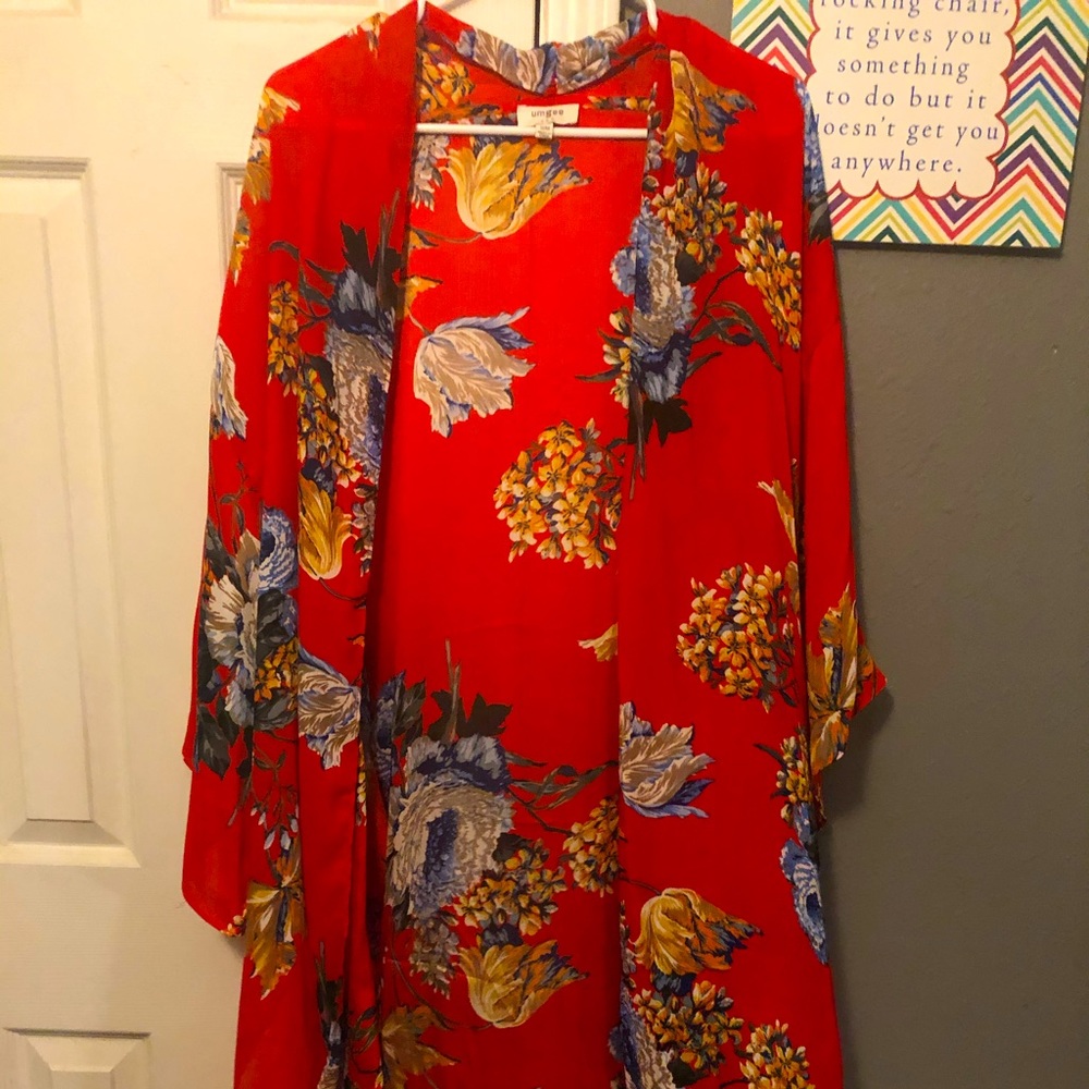 Floral long kimono